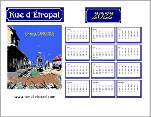 Rue d'Étropal 2022 calendar (A4 landscape) - French