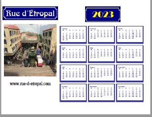 Rue d'Étropal 2023 calendar (A4 landscape)