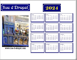 Rue d'Étropal 2024 calendar (A4 landscape) - French